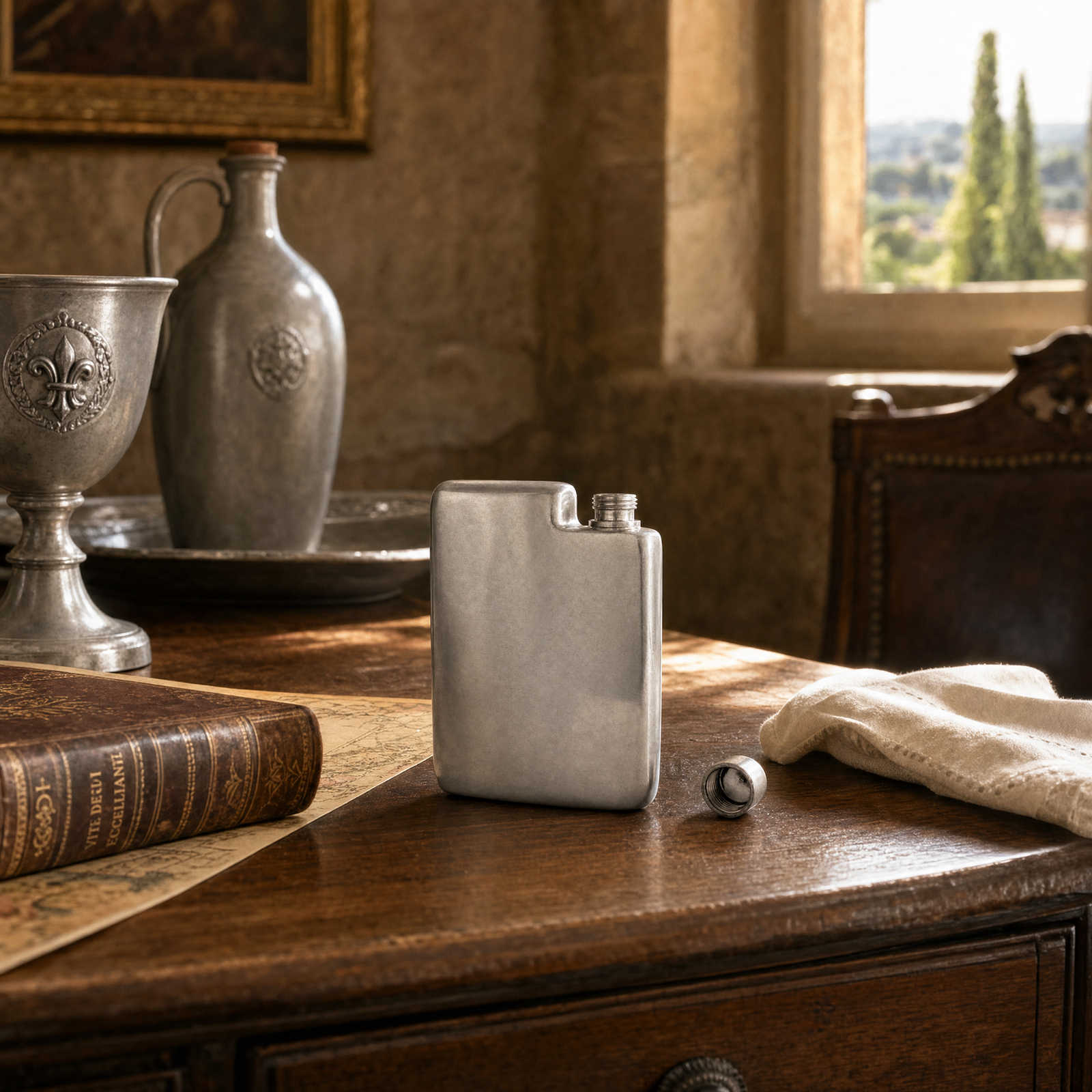 Classic Pewter Flask 8