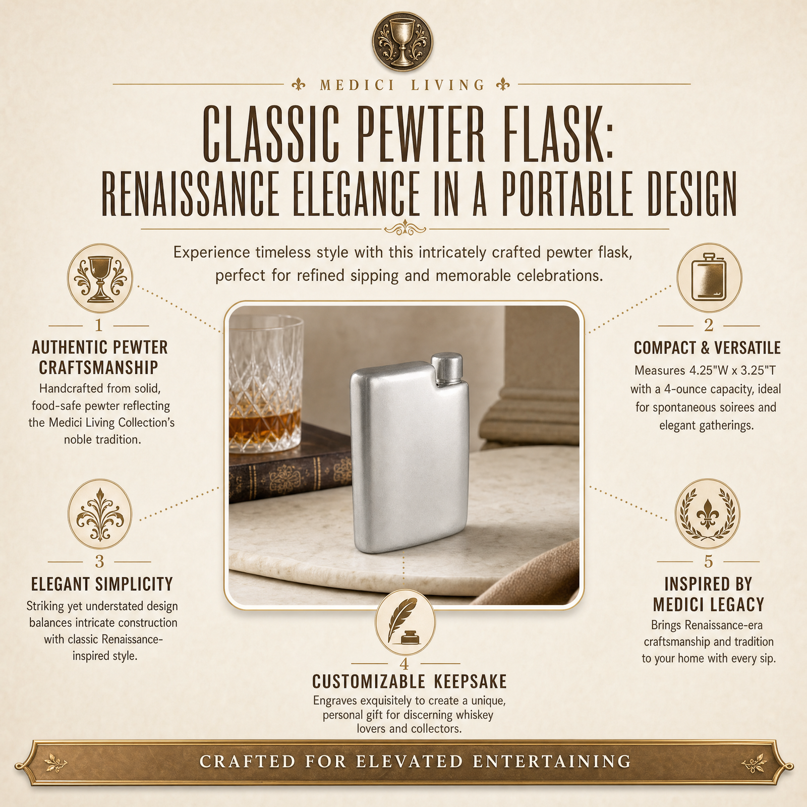 Classic Pewter Flask 11