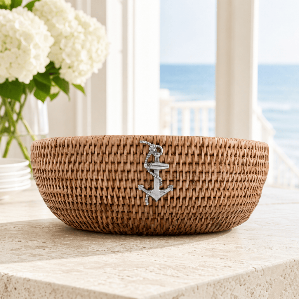 Anchor Hand Woven Wicker Natural Rattan Serving Bowl 2
