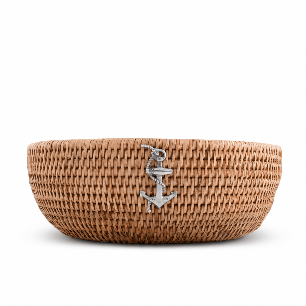 Anchor Hand Woven Wicker Natural Rattan Serving Bowl 1