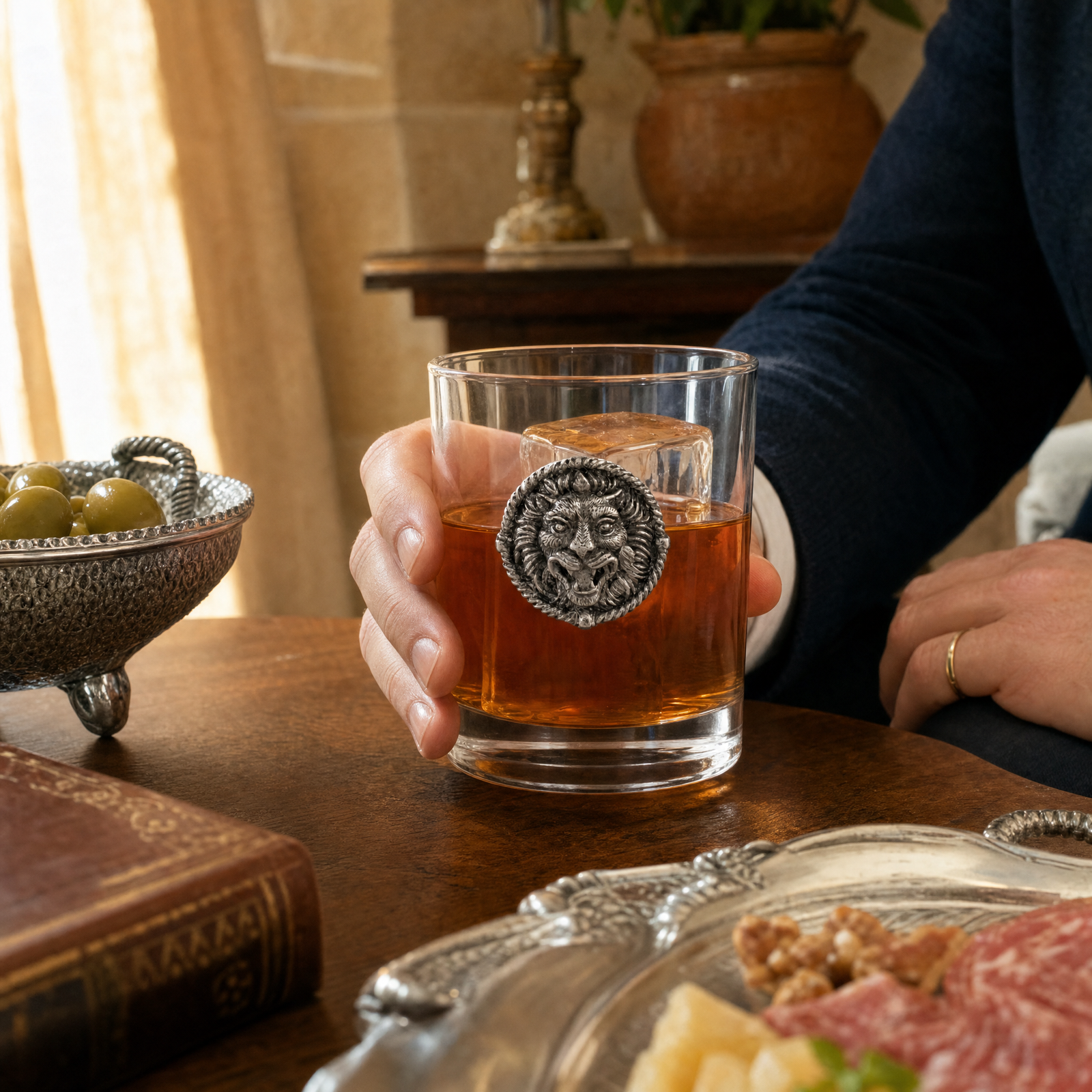 Lion Head Double Old Fashion Bar Glass 6