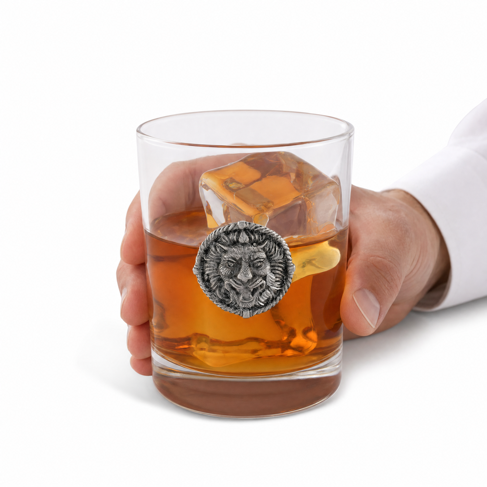Lion Head Double Old Fashion Bar Glass 10