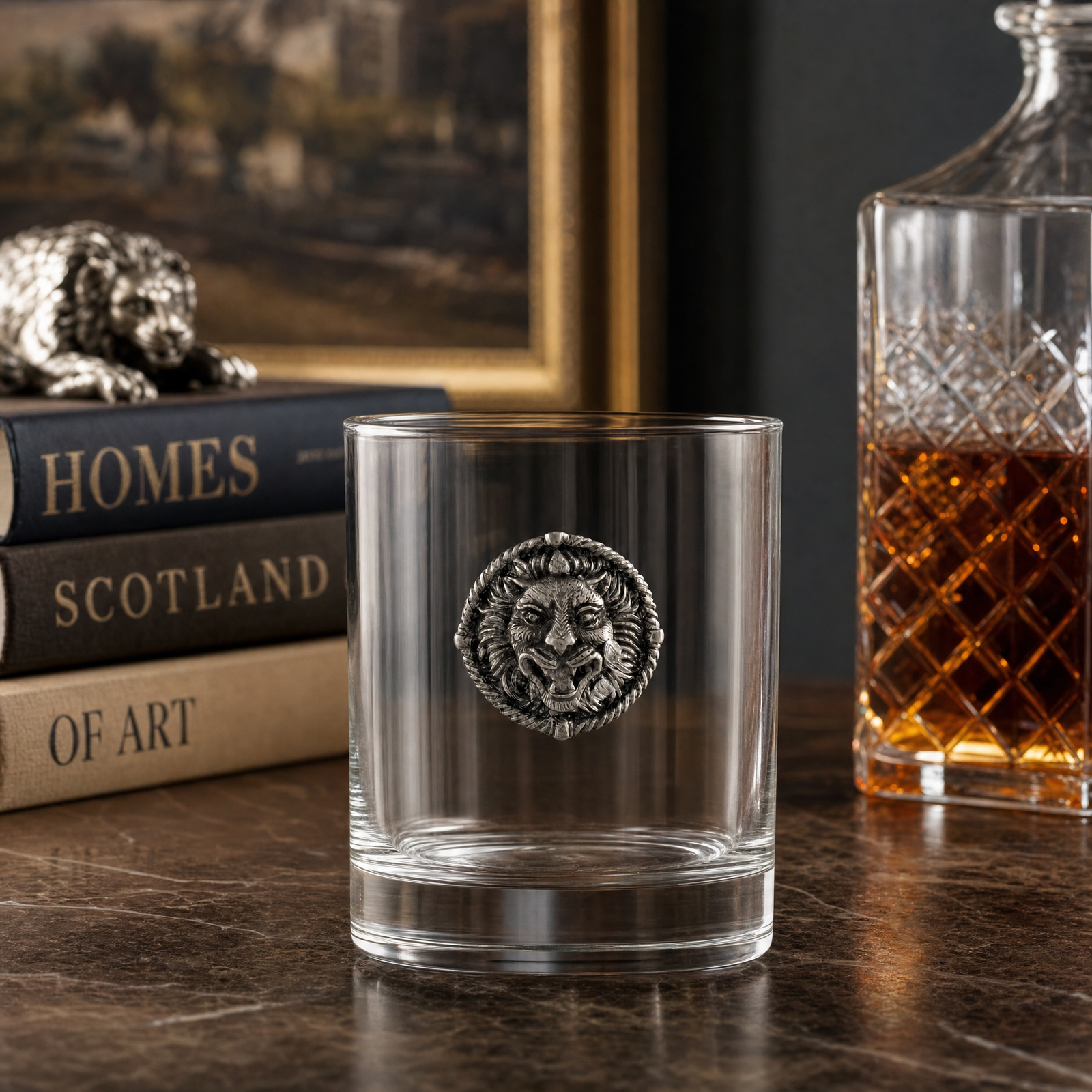 Lion Head Double Old Fashion Bar Glass 4
