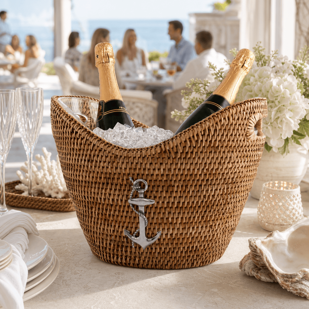 Anchor Hand Woven Wicker Rattan Champagne / Ice Tub 6