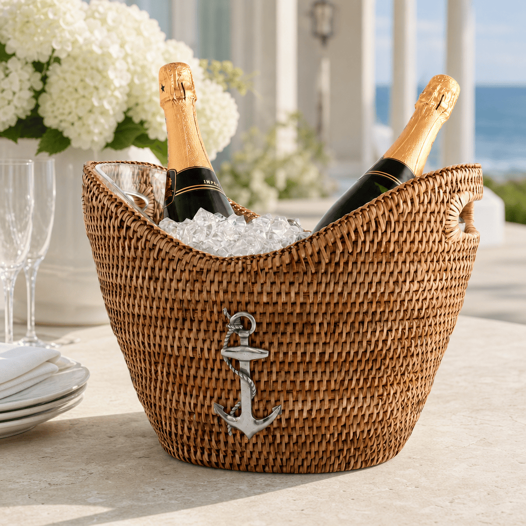Anchor Hand Woven Wicker Rattan Champagne / Ice Tub 2