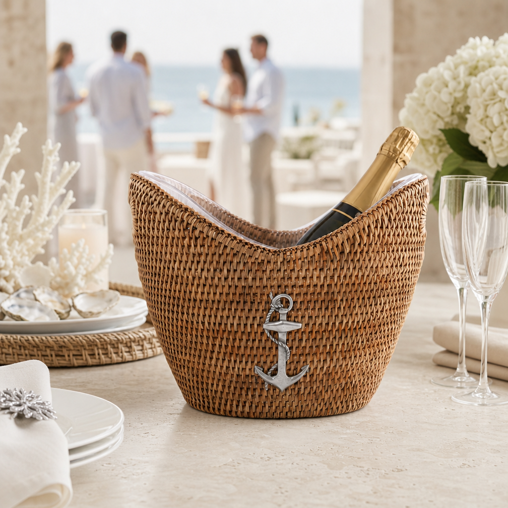 Anchor Hand Woven Wicker Rattan Champagne / Ice Tub 7