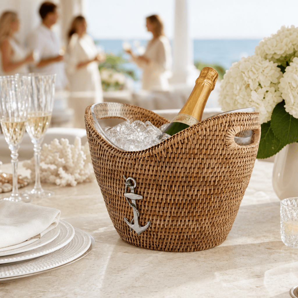 Anchor Hand Woven Wicker Rattan Champagne / Ice Tub 8