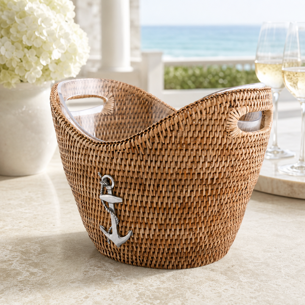 Anchor Hand Woven Wicker Rattan Champagne / Ice Tub 4