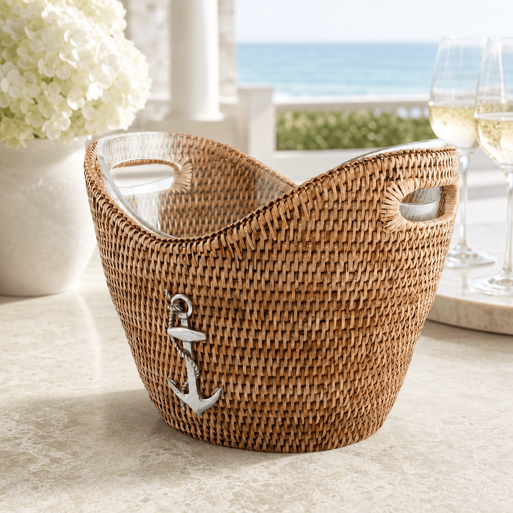Anchor Hand Woven Wicker Rattan Champagne / Ice Tub 4