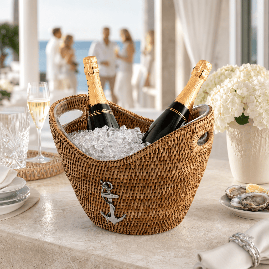 Anchor Hand Woven Wicker Rattan Champagne / Ice Tub 9