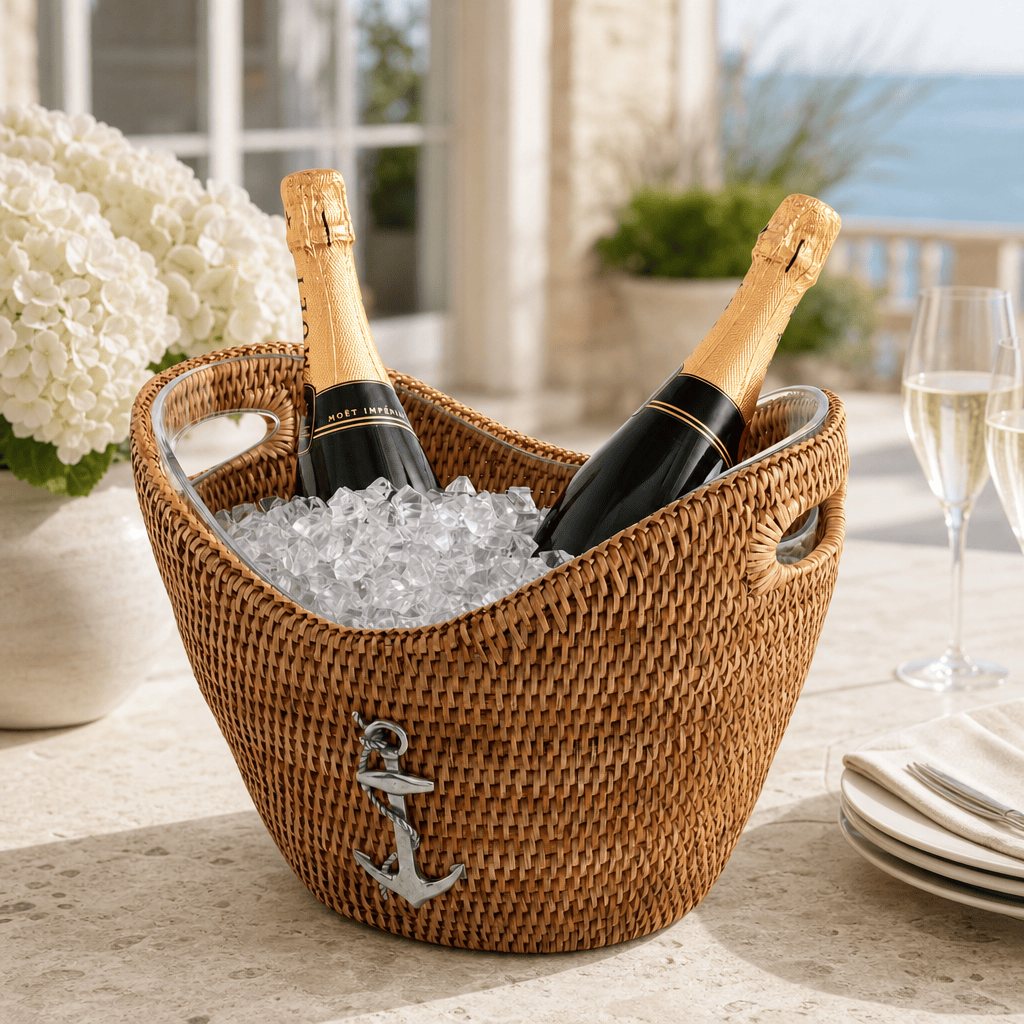 Anchor Hand Woven Wicker Rattan Champagne / Ice Tub 5