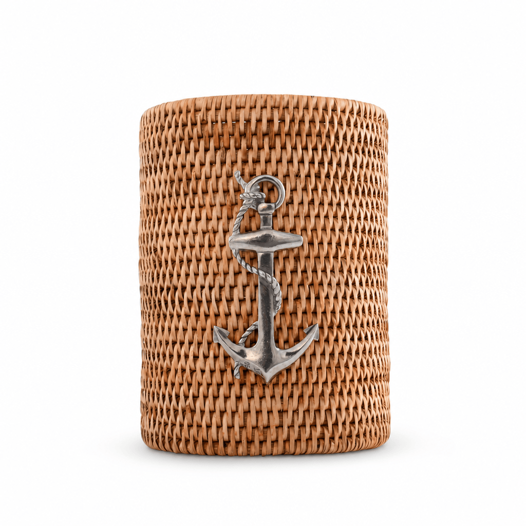 Anchor Hand Woven Wicker Rattan Utensils Holder 1