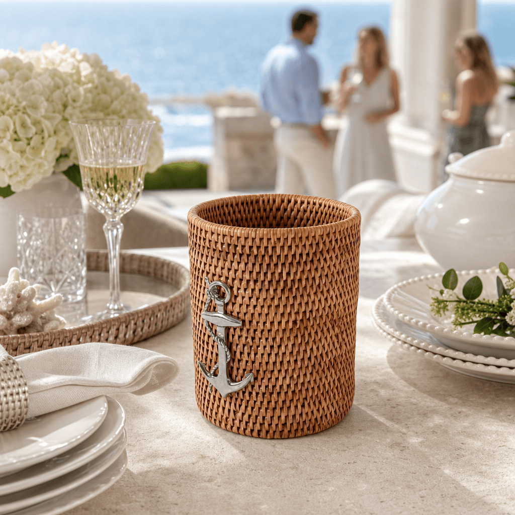 Anchor Hand Woven Wicker Rattan Utensils Holder 8