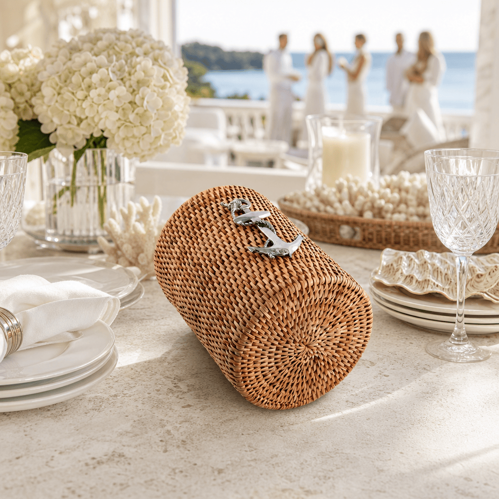 Anchor Hand Woven Wicker Rattan Utensils Holder 9