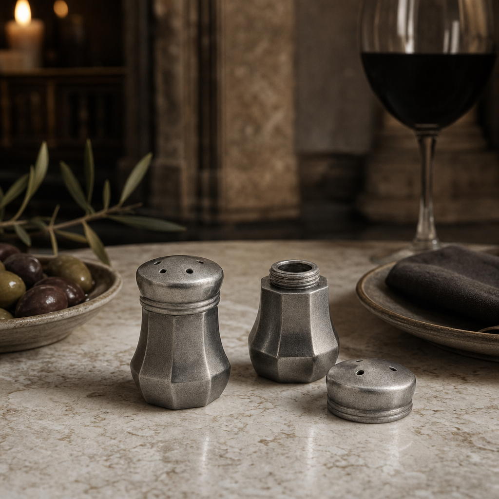 Mini Pewter Salt and Pepper 6