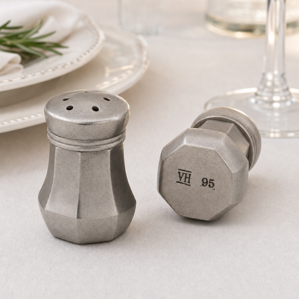 Mini Pewter Salt and Pepper 7