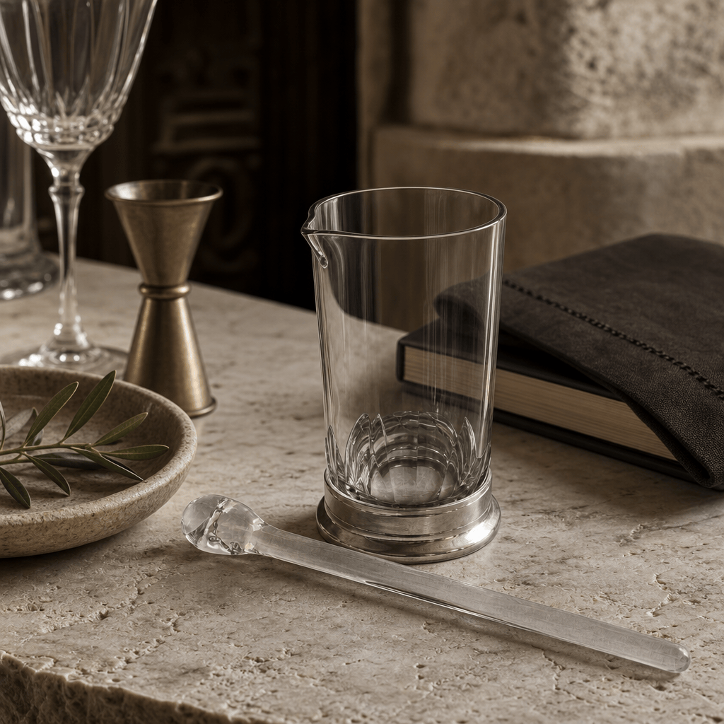 Mixing Pitcher and Stirrer - Hatched Glass 6