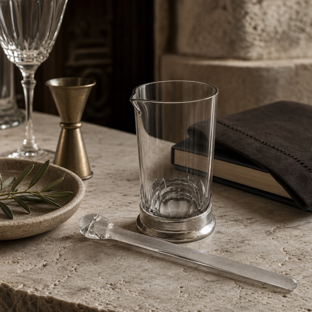 Mixing Pitcher and Stirrer - Hatched Glass 6