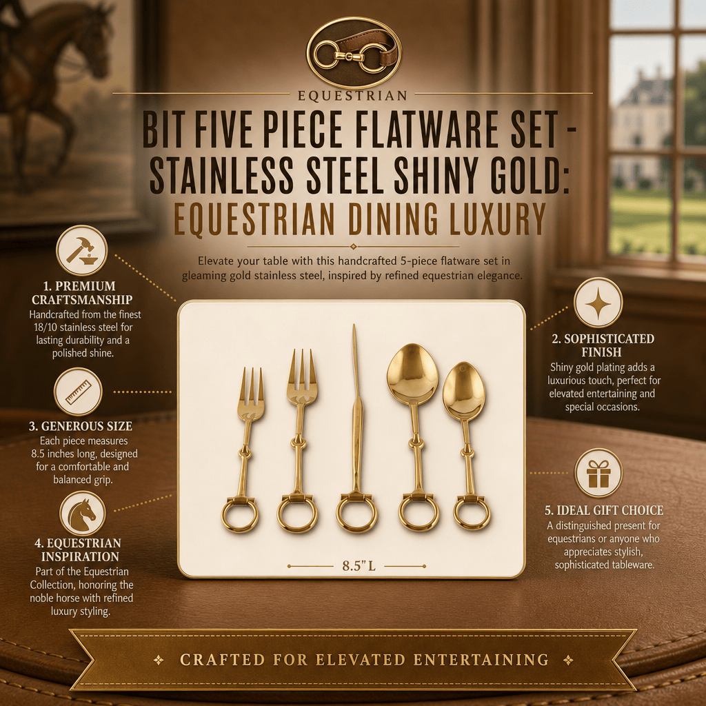 Bit Five piece Flatware Set - Stainless Steel Shiny Gold 8