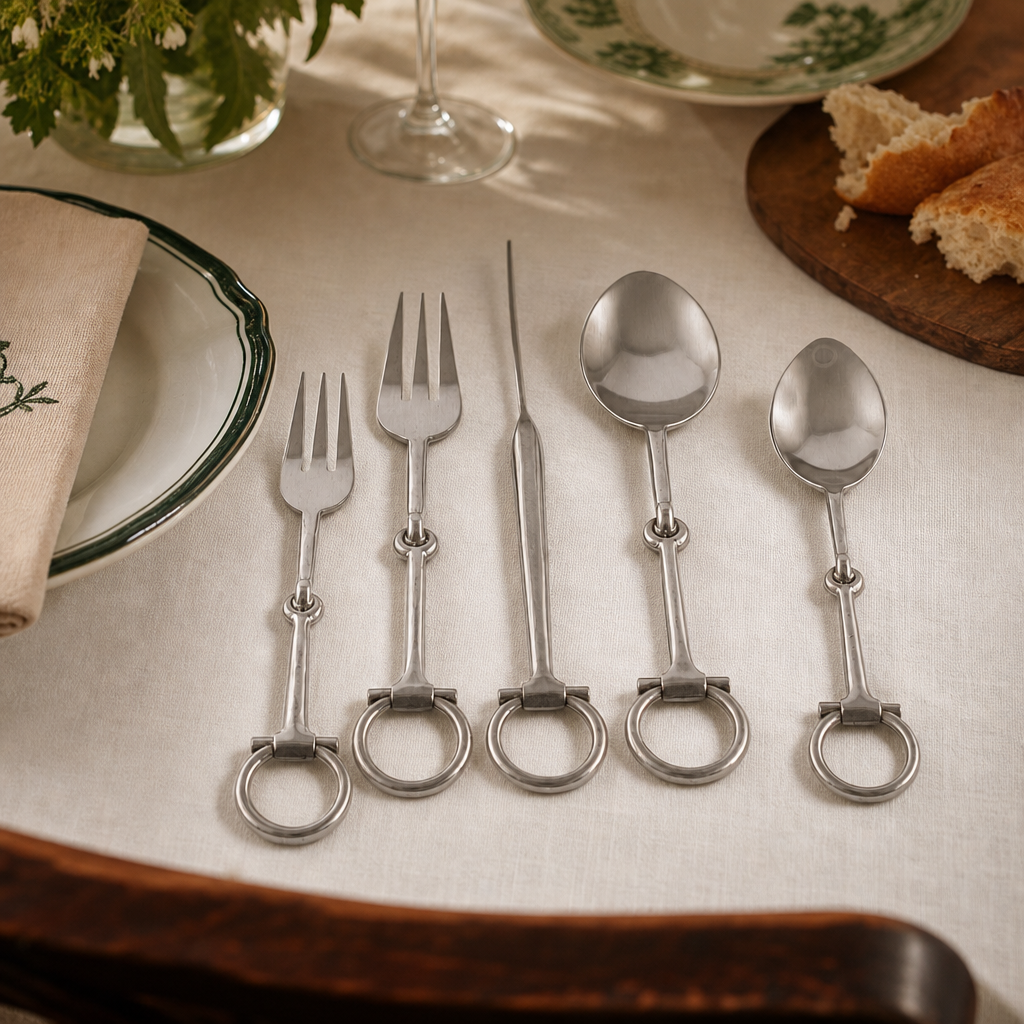 Bit Five piece Flatware Set - Stainless Steel Matt Silver 4
