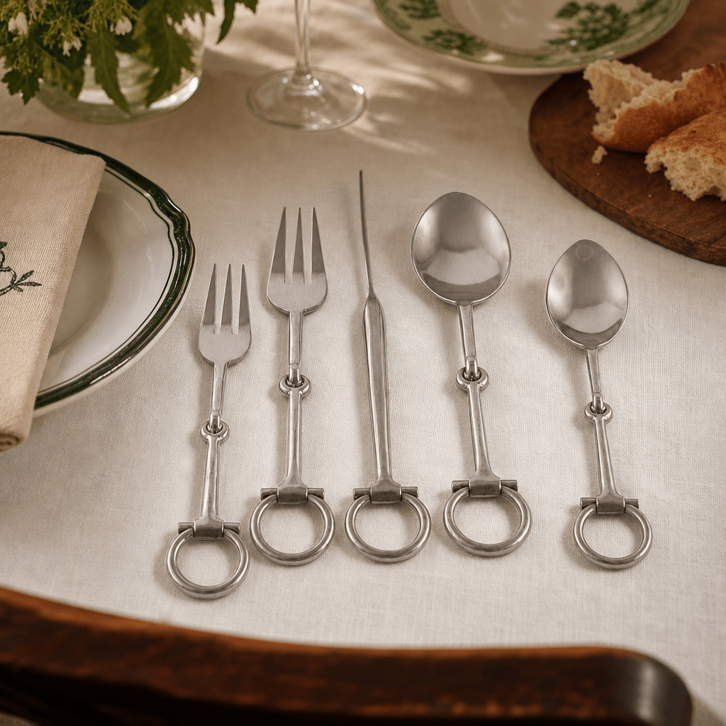 Bit Five piece Flatware Set - Stainless Steel Matt Silver 4