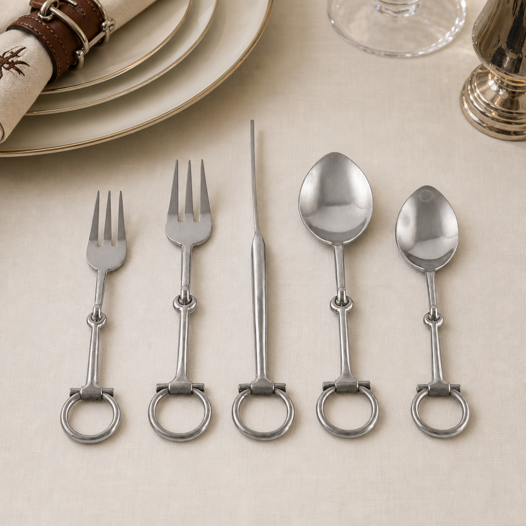 Bit Five piece Flatware Set - Stainless Steel Matt Silver 2