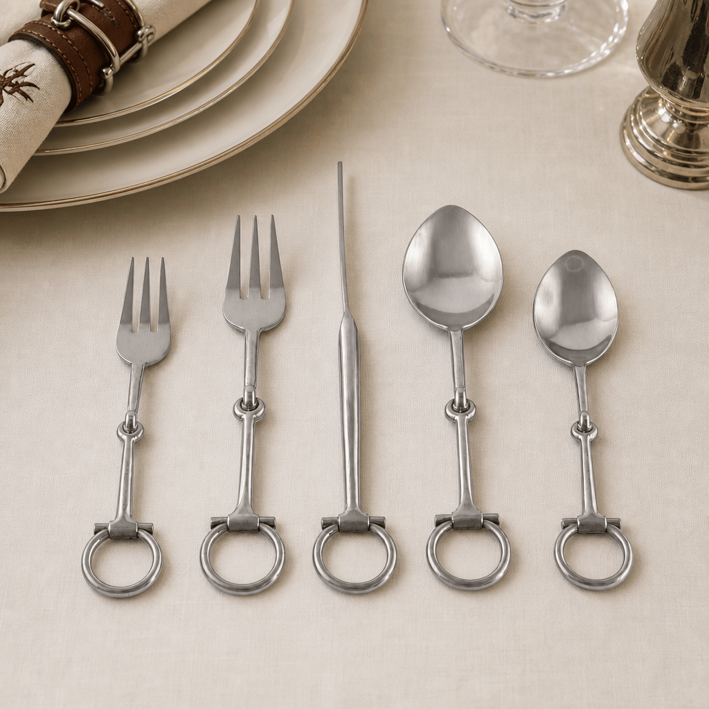 Bit Five piece Flatware Set - Stainless Steel Matt Silver 2