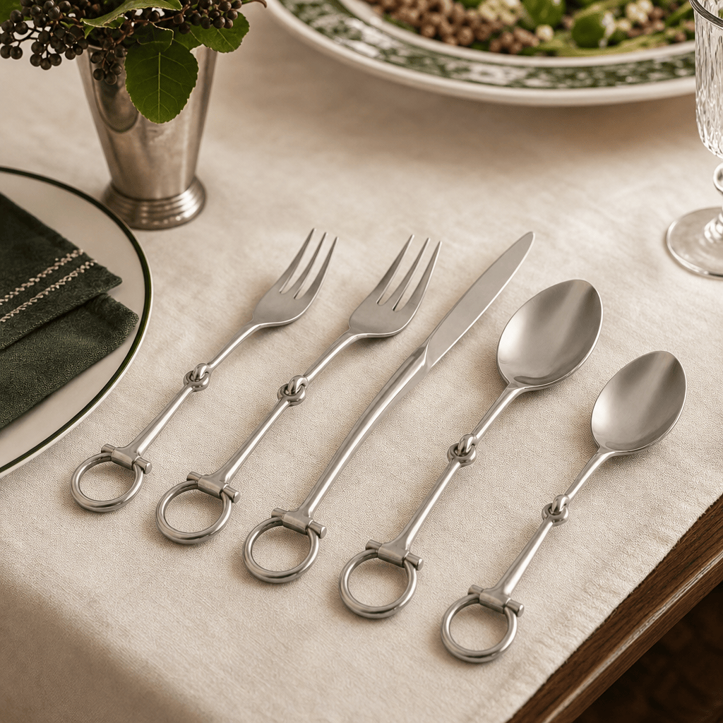 Bit Five piece Flatware Set - Stainless Steel Matt Silver 5
