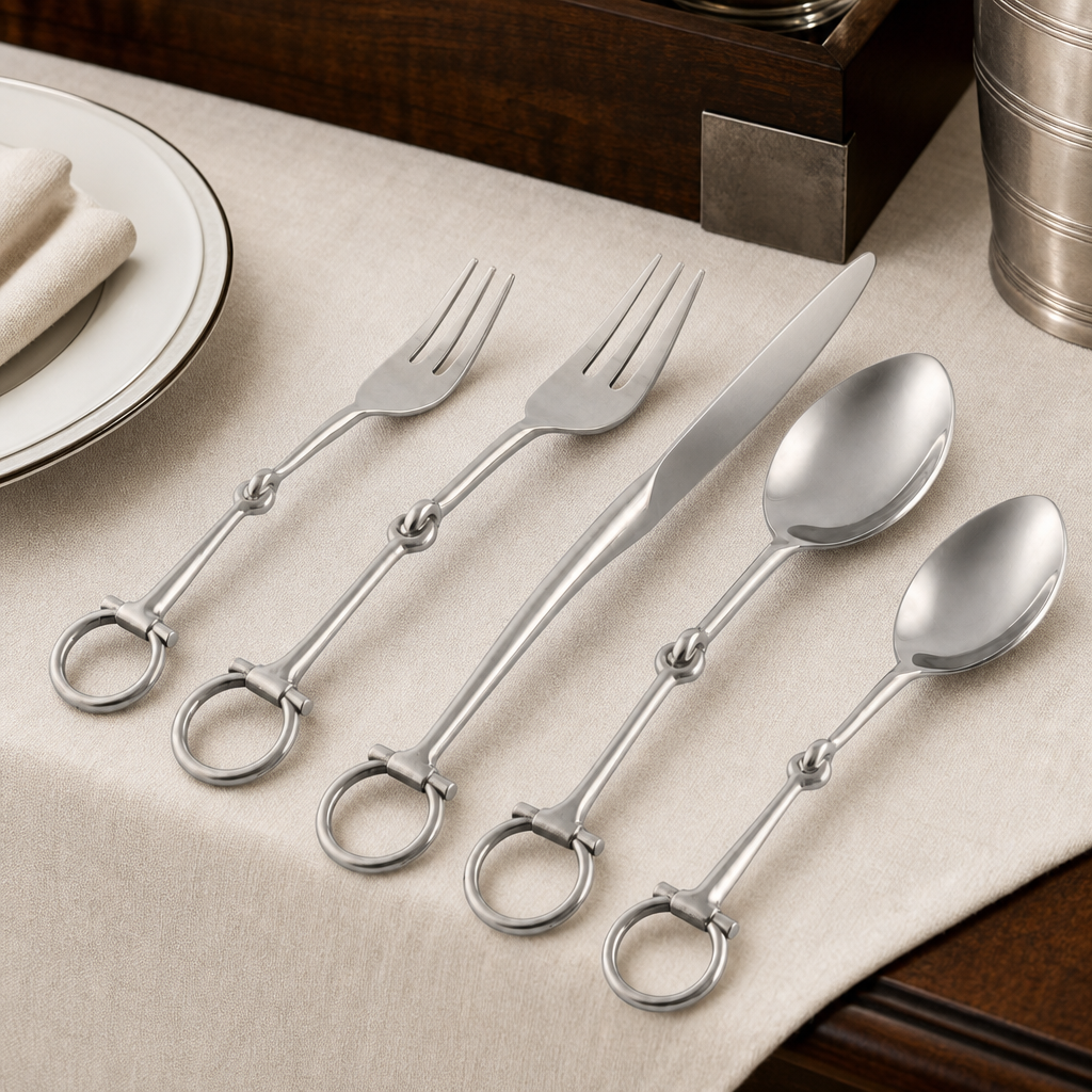 Bit Five piece Flatware Set - Stainless Steel Matt Silver 3
