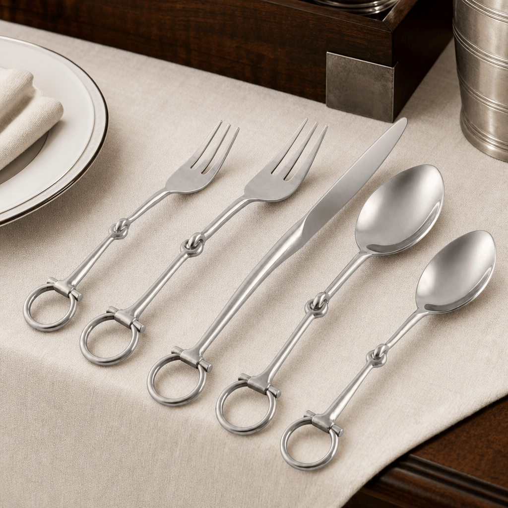 Bit Five piece Flatware Set - Stainless Steel Matt Silver 3