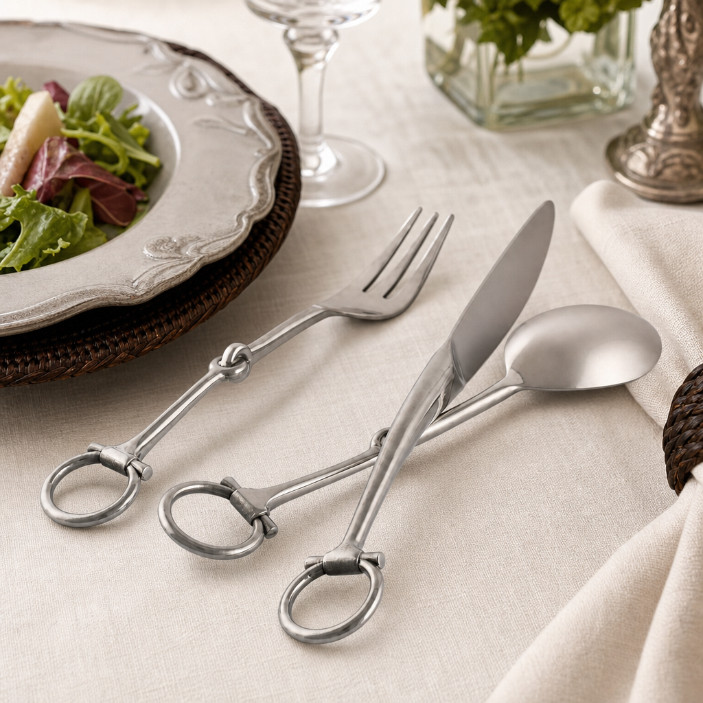 Bit Five piece Flatware Set - Stainless Steel Matt Silver 6