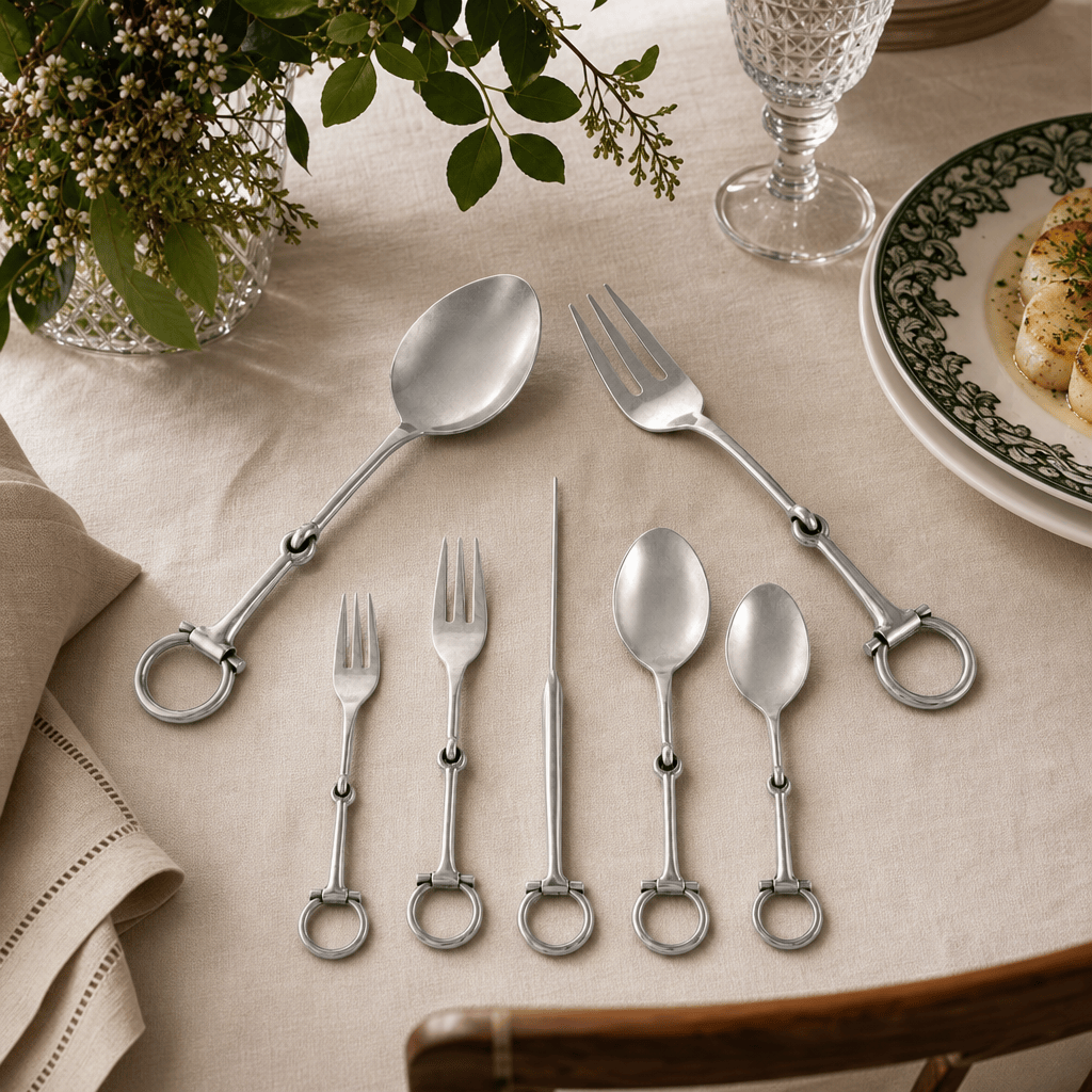 Bit Five piece Flatware Set - Stainless Steel Matt Silver 7