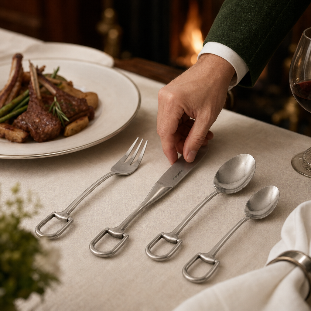 Stirrup Five piece Flatware Set - Stainless Steel Matt Silver 4