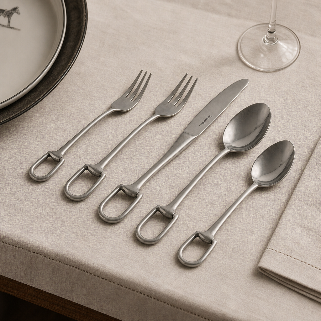 Stirrup Five piece Flatware Set - Stainless Steel Matt Silver 2