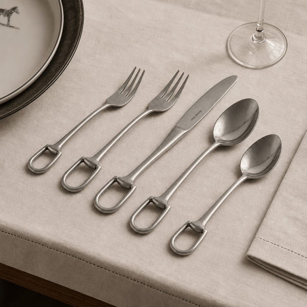Stirrup Five piece Flatware Set - Stainless Steel Matt Silver 2