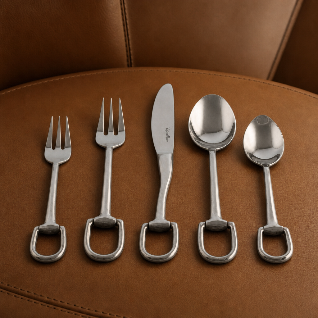Stirrup Five piece Flatware Set - Stainless Steel Matt Silver 3