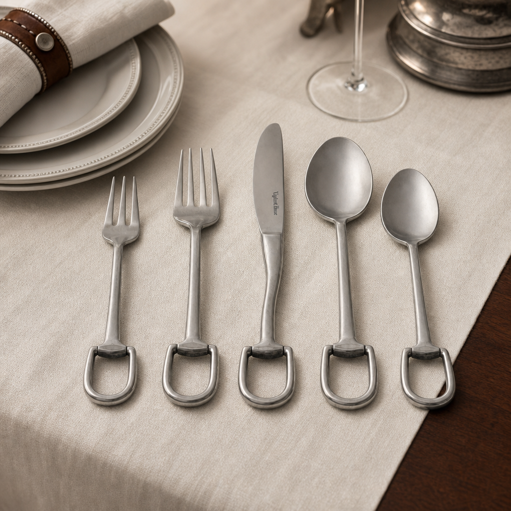 Stirrup Five piece Flatware Set - Stainless Steel Matt Silver 3