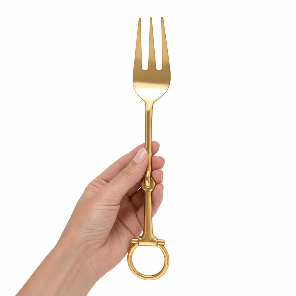 Bit Serving Fork - Stainless Steel Shiny Gold 8