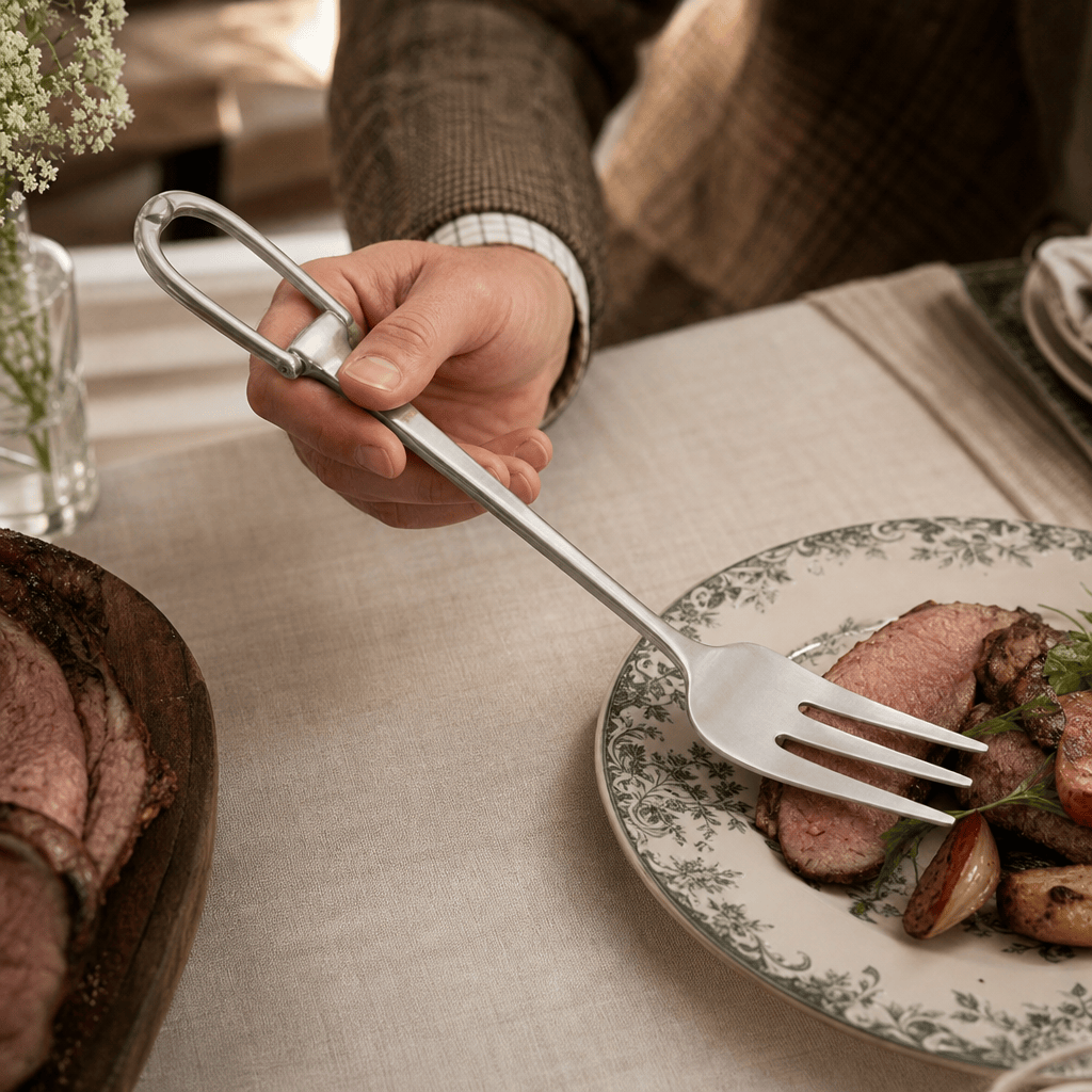 Stirrup Server Fork - Stainless Steel Matte Silver 4