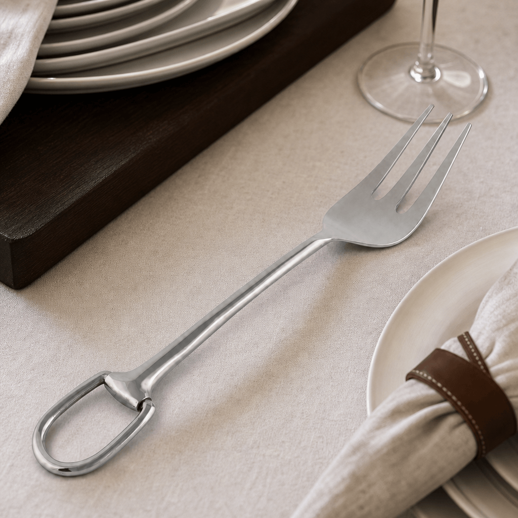 Stirrup Server Fork - Stainless Steel Matte Silver 2