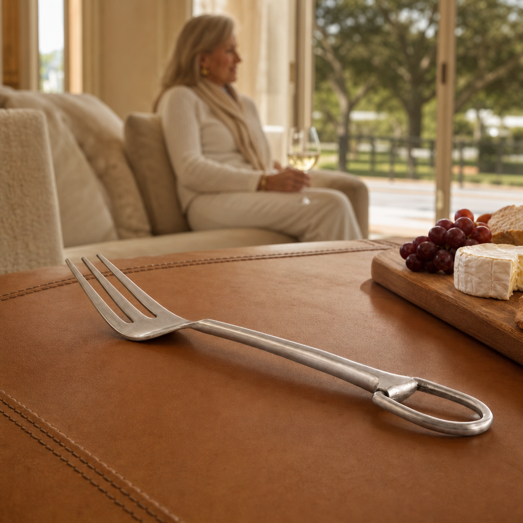 Stirrup Server Fork - Stainless Steel Matte Silver 7