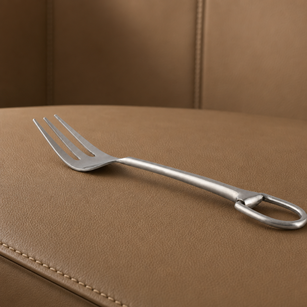 Stirrup Server Fork - Stainless Steel Matte Silver 4