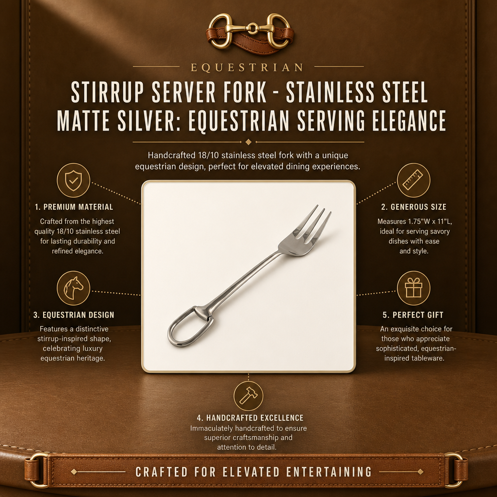 Stirrup Server Fork - Stainless Steel Matte Silver 9