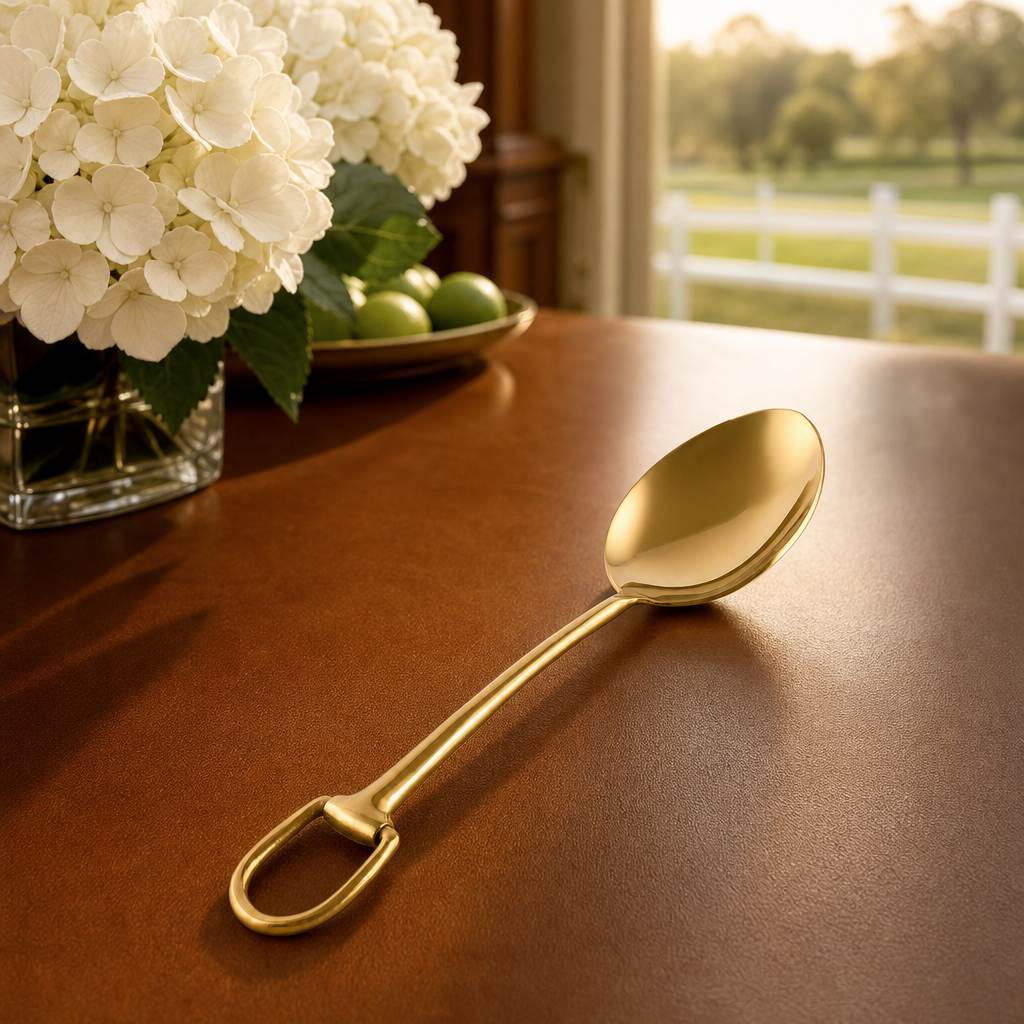 Stirrup Serving Spoon - Stainless Steel Shiny Gold 5