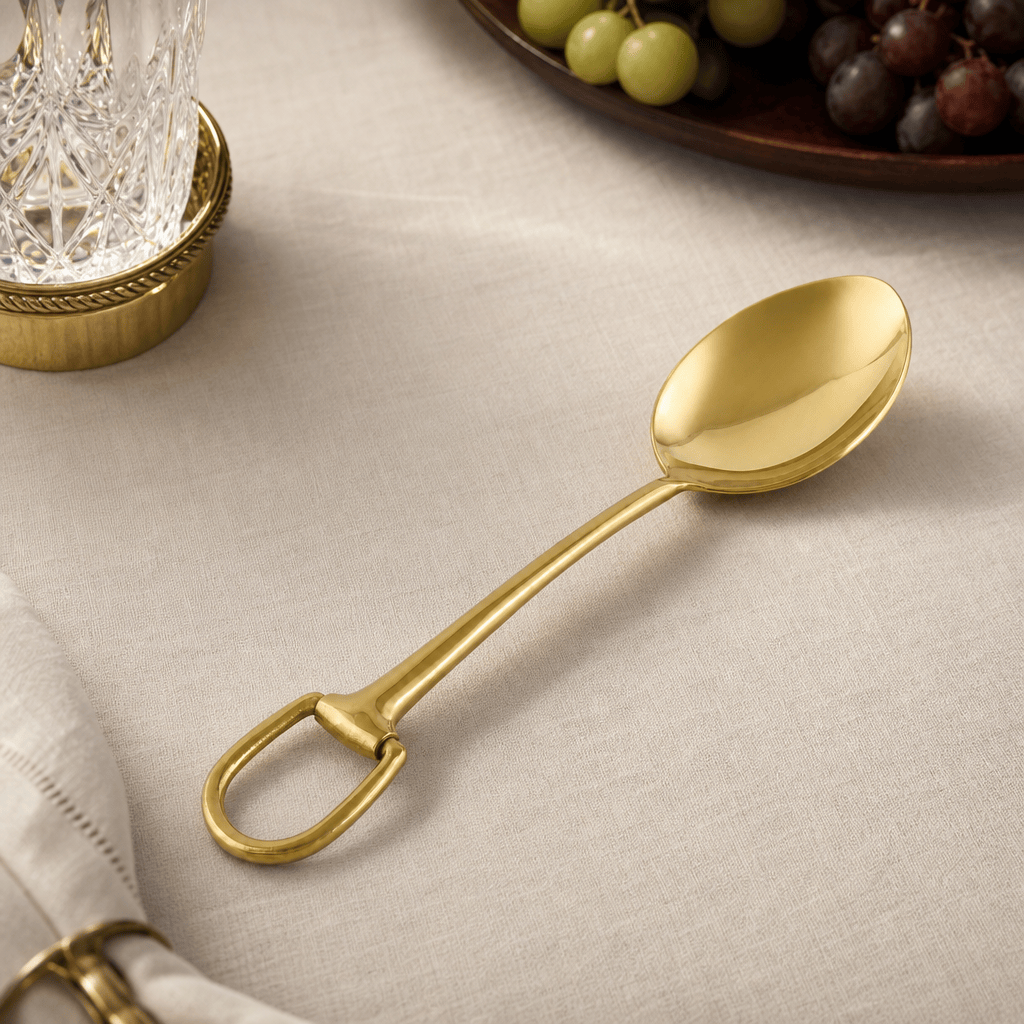 Stirrup Serving Spoon - Stainless Steel Shiny Gold 2