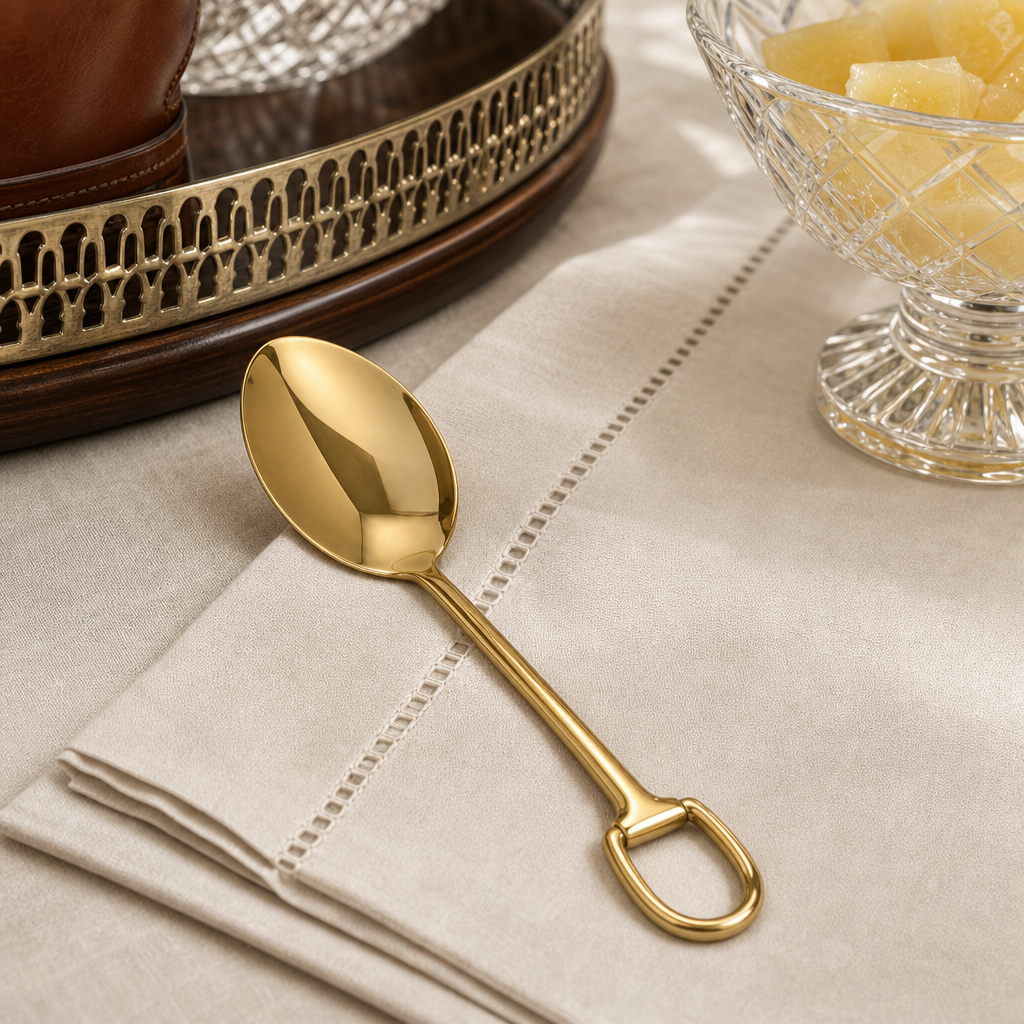 Stirrup Serving Spoon - Stainless Steel Shiny Gold 3