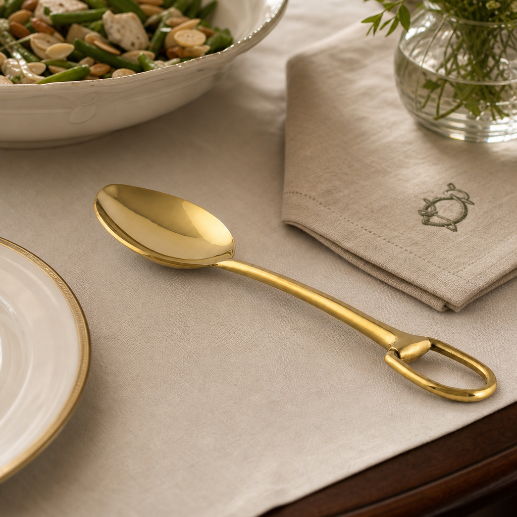Stirrup Serving Spoon - Stainless Steel Shiny Gold 6
