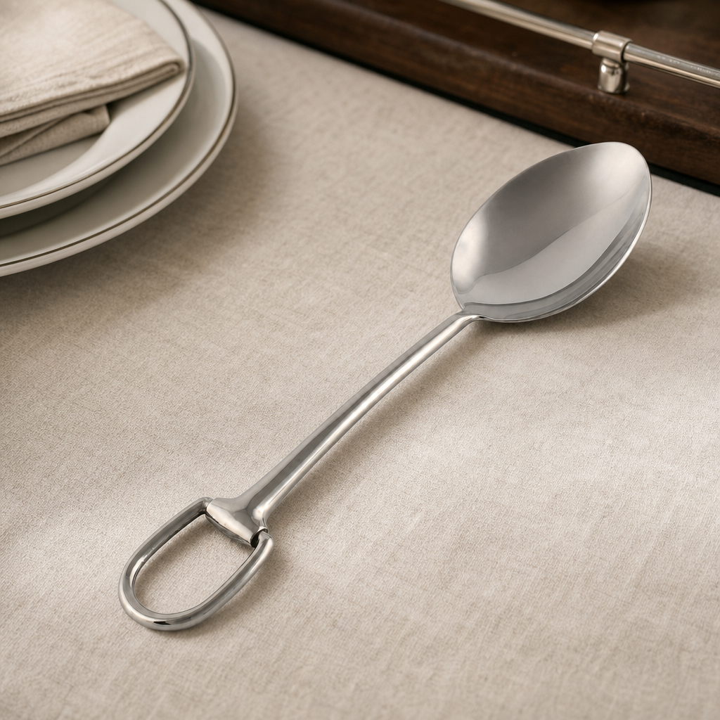 Stirrup Serving Spoon - Stainless Steel Matte Silver 2
