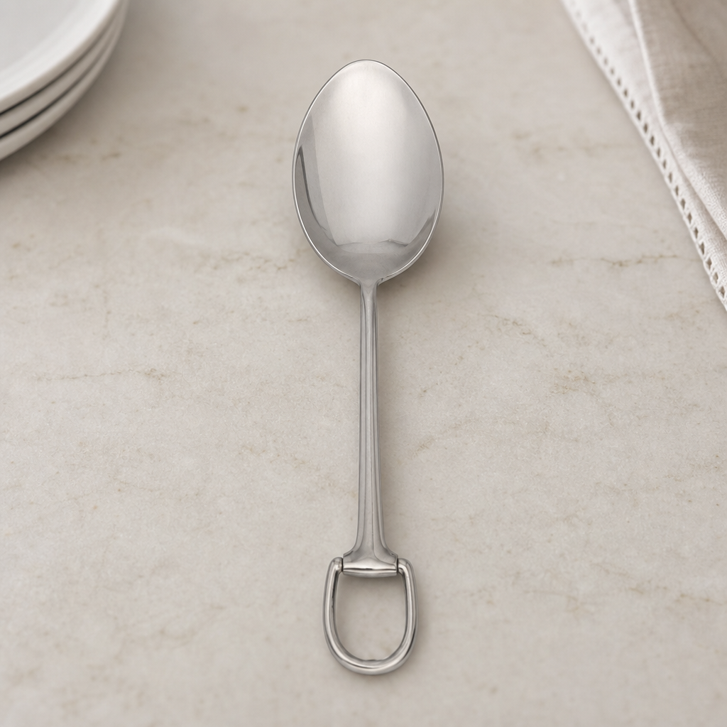 Stirrup Serving Spoon - Stainless Steel Matte Silver 7