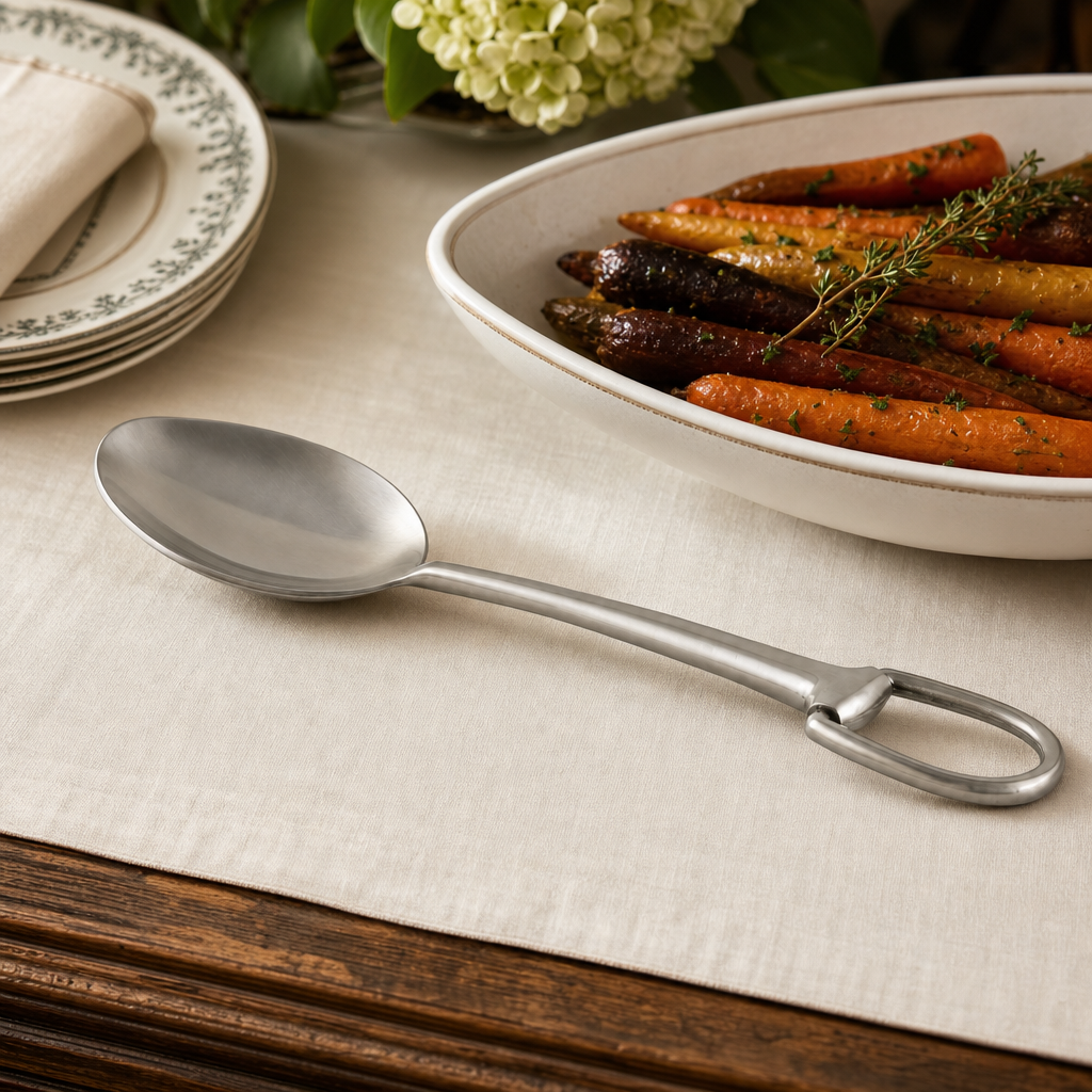 Stirrup Serving Spoon - Stainless Steel Matte Silver 6